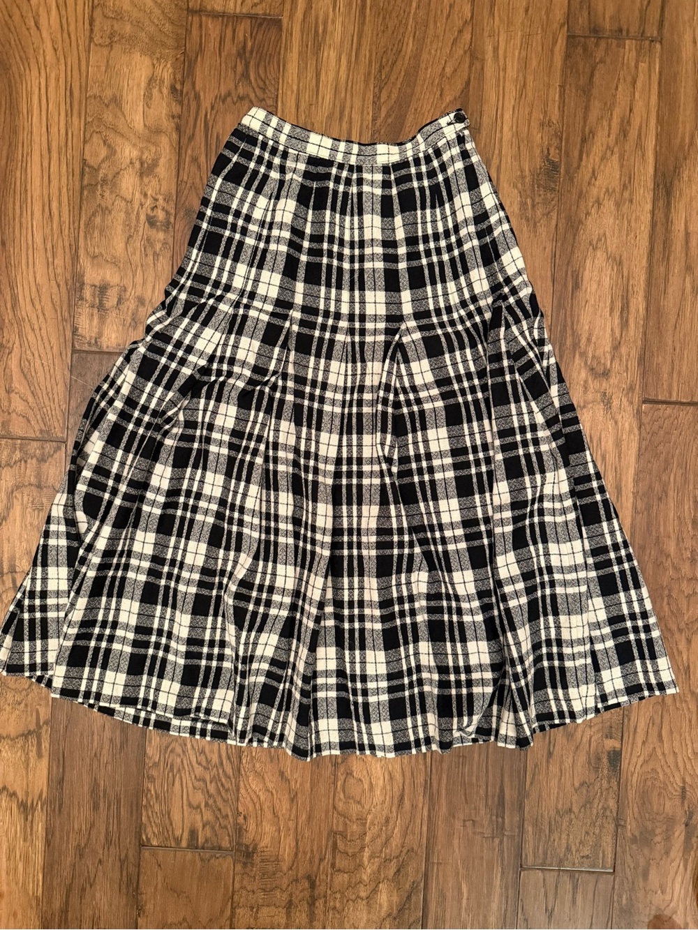 Vintage Pendleton Black & White Plaid Skirt